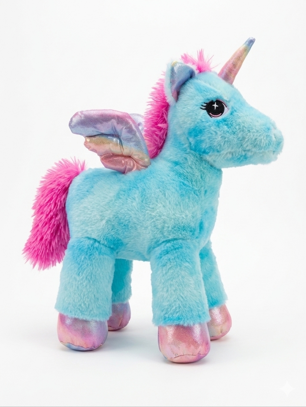 New Plush Blue & Pink Unicorn Stuffed Toy - Soft Fantasy Pegasus
